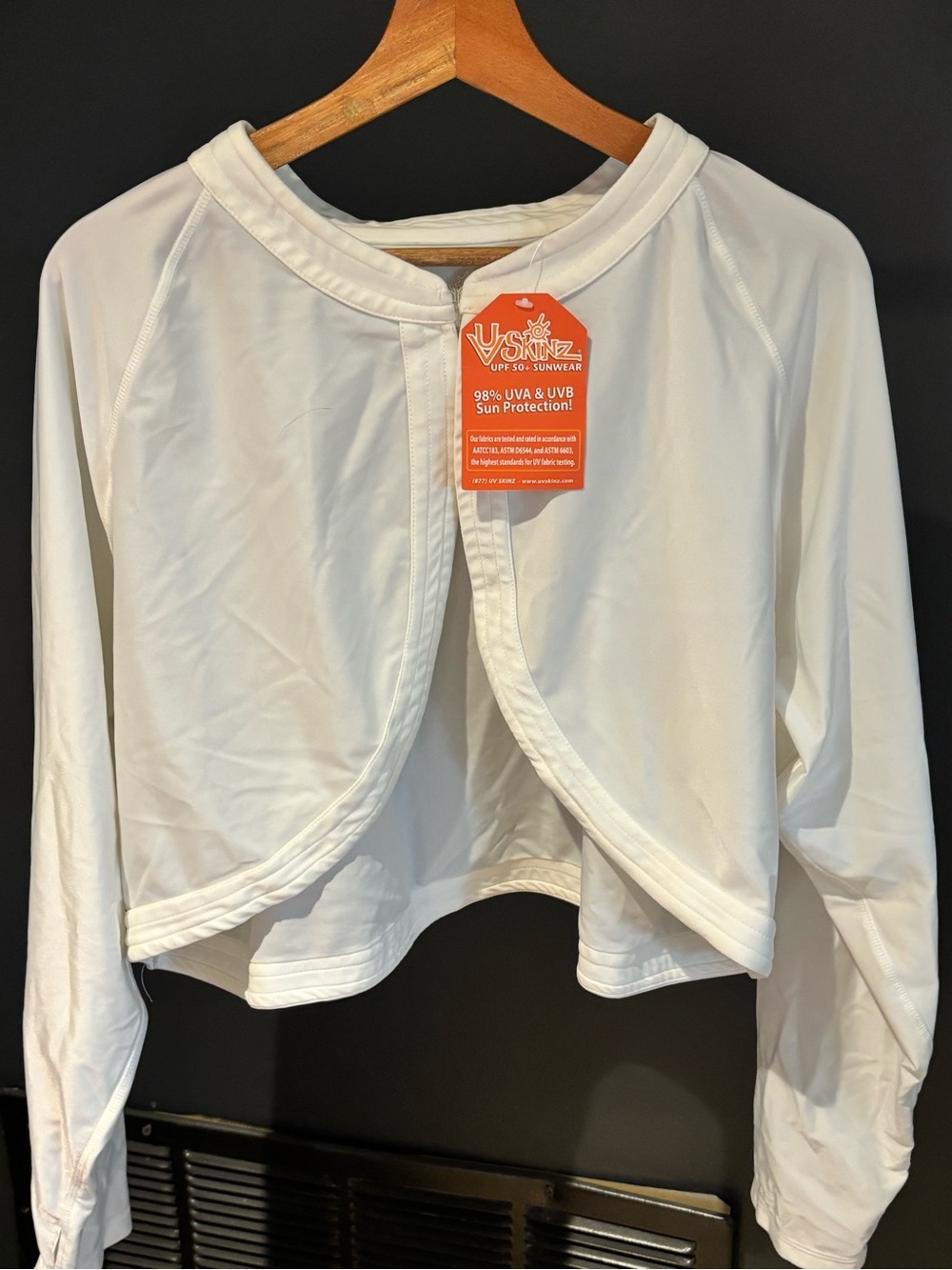 Skin White Women's UPF Sun Protection Cropped Jacket Size 4X